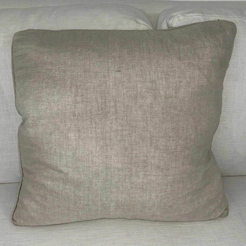 Pottery Barn Gray Linen Pillow Cover